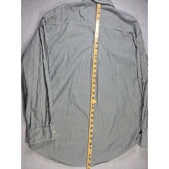 Duck Head Mens Large Green White Stripe Button Down Shirt Cotton Preppy Casual - Picture 8 of 9